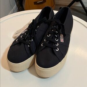 Superga Women's Navy Canvas Sneakers